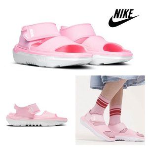 NWT NIKE Women 7.5 Youth 6 Playscape JUST DO IT Athletic Sandel Shoes Flat Pink